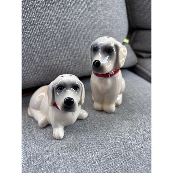 Vintage MCM ceramic puppy dog Salt And Pepper Shakers - Picture 4 of 10